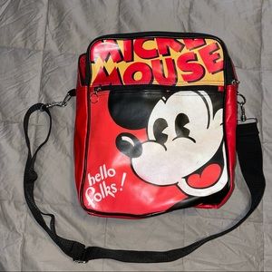 Retro Disney Mickey Mouse vinyl bag "Hello Folks!"